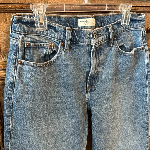 Abercrombie & Fitch baggy low rise jean 28/6s denim casual relaxed wide bootcut - Picture 3 of 6